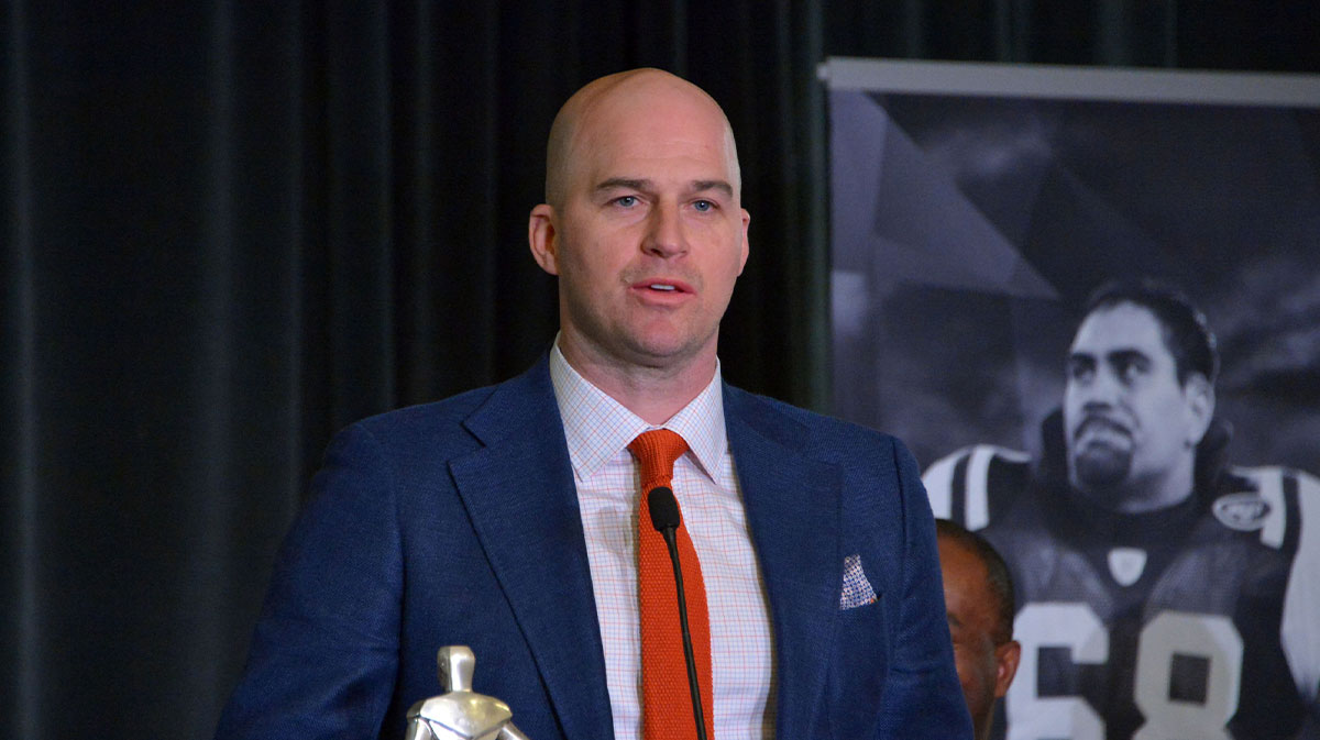 Matt Hasselbeck during the NFLPA press conference at Moscone Center in advance of Super Bowl 50 between the Carolina Panthers and the Denver Broncos.