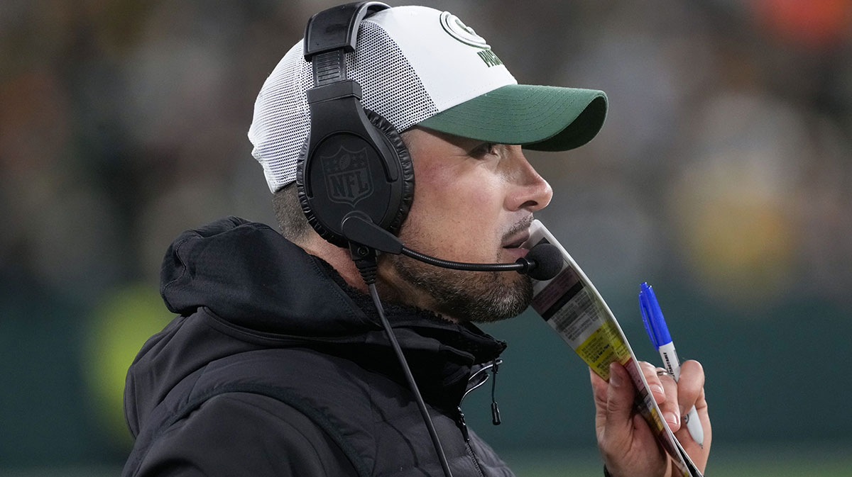 Green Bay Packers head coach Matt LaFleur during the game against the Miami Dolphins at Lambeau Field.