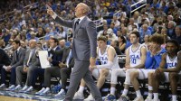 UCLA Bruins head coach Mick Cronin talks to a referee during the second half against the Ohio State Buckeyes at Pauley Pavilion presented by Wescom.