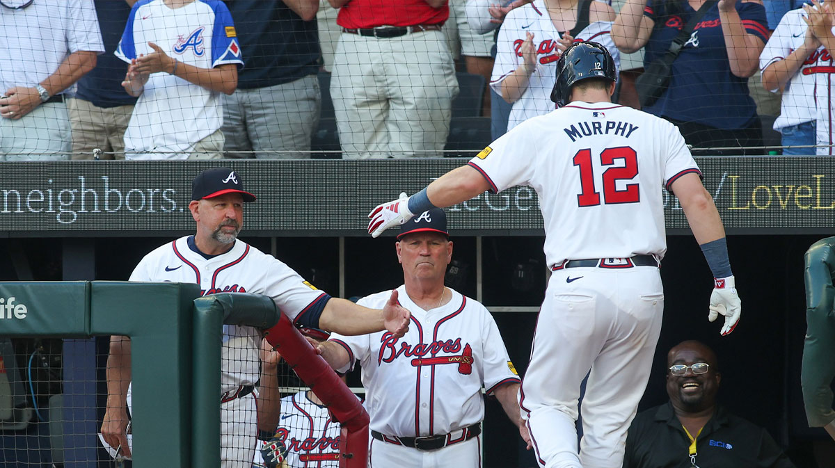 Braves manager Brian Snitker and catcher Sean Murphy.