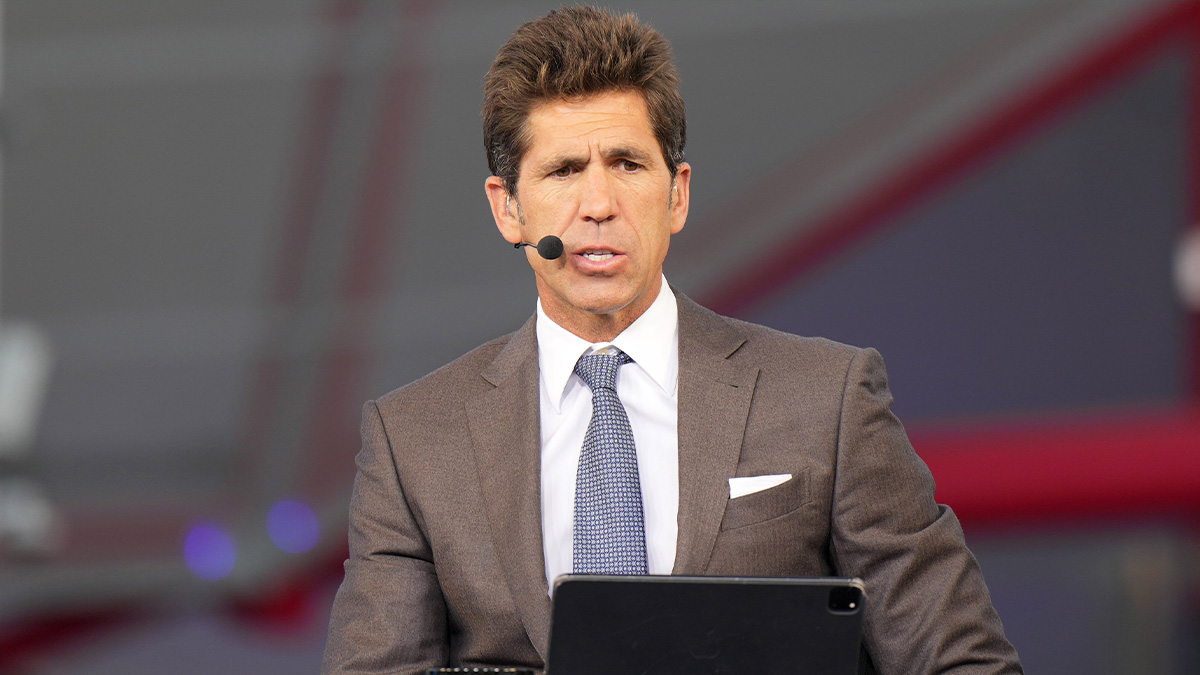 Bob Myers on the ESPN NBA Countdown live set at Intuit Dome.