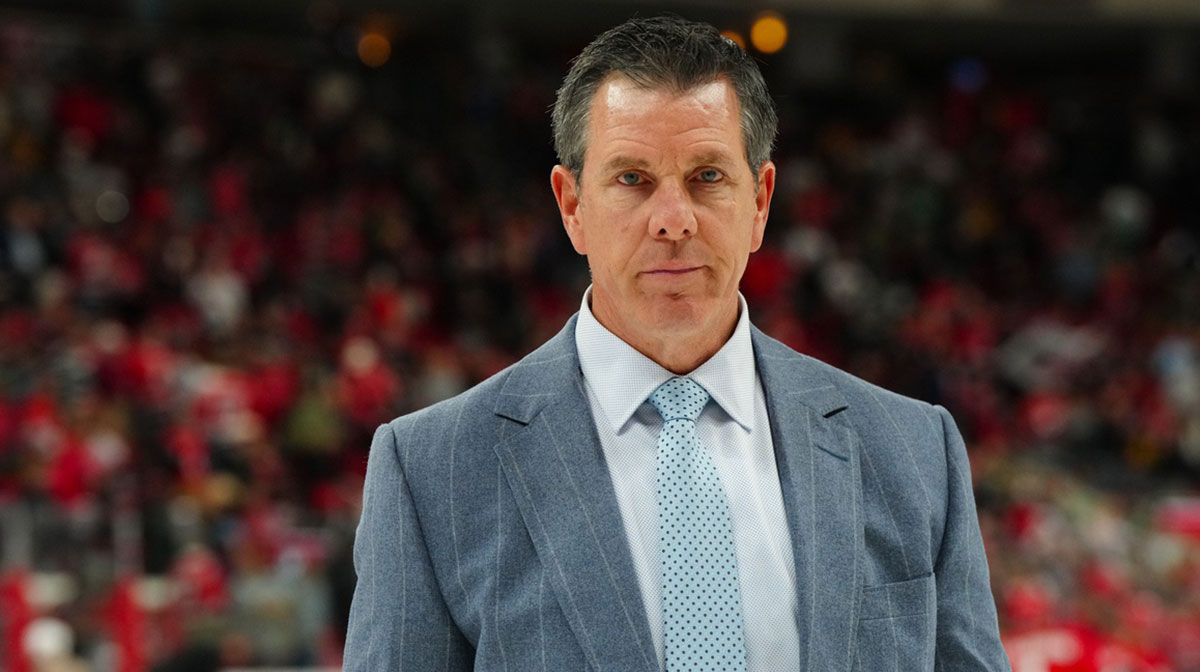 Pittsburgh Penguins head coach Mike Sullivan comes off the ice after a loss to the Carolina Hurricanes at Lenovo Center.