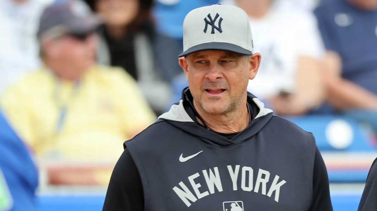 New York Yankees manager Aaron Boone (17) before the game against the Toronto Blue Jays at TD Ballpark.