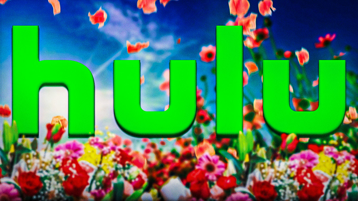 Hulu logo in front of flowers to represent April 2025.