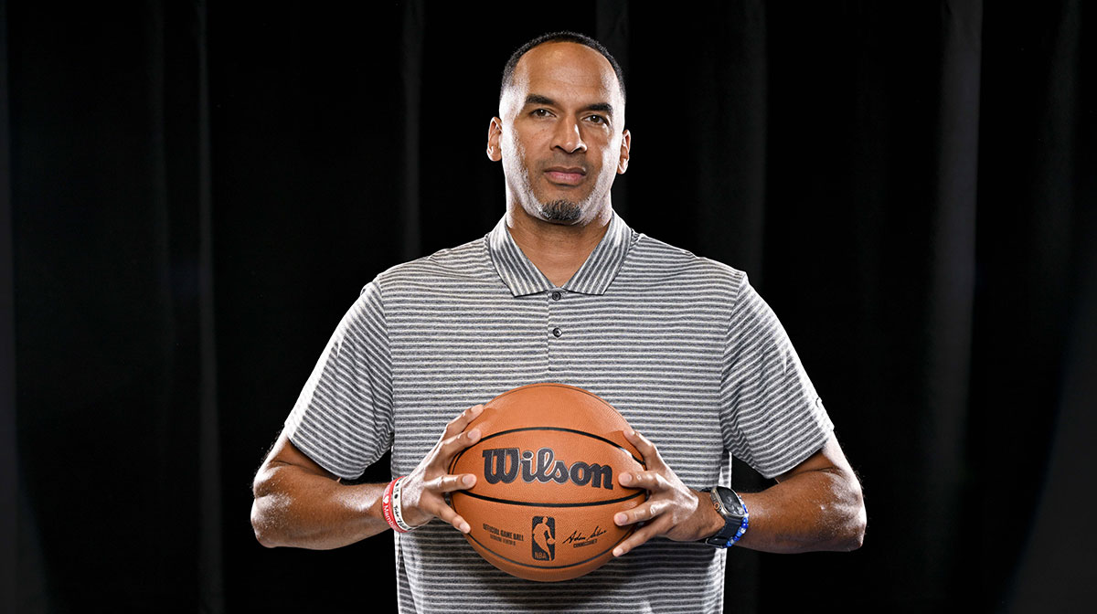 Dallas Mavericks general manager Nico Harrison poses for a photo during the 2024 Dallas Mavericks media day.