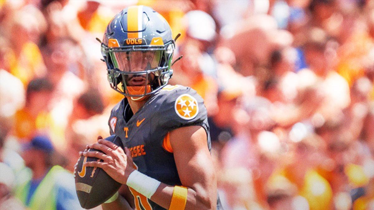 Tennessee college football transfer portal quarterback Nico Iamaleava during Tennessee's game against Chattanooga in Neyland Stadium in Knoxville on Saturday, Aug. 31, 2024.