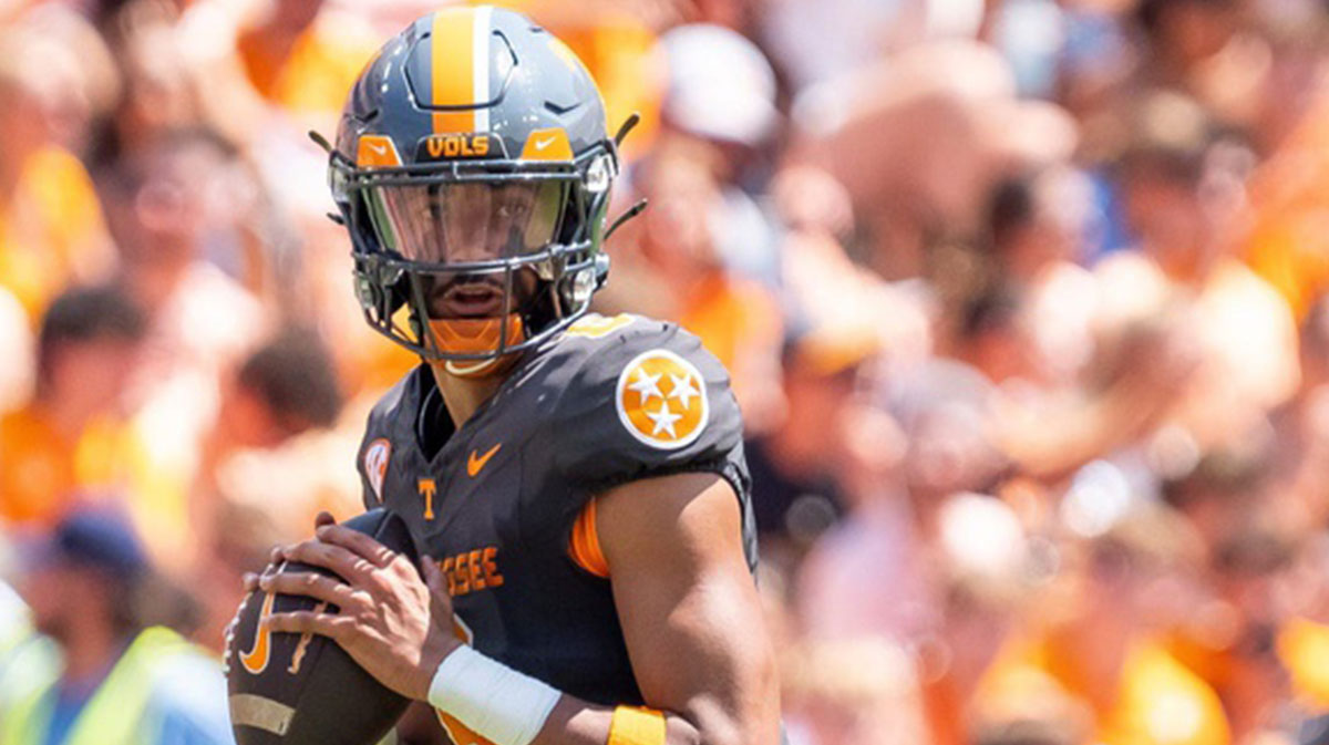 Tennessee quarterback Nico Iamaleava during Tennessee's game against Chattanooga in Neyland Stadium in Knoxville on Saturday, Aug. 31, 2024.
