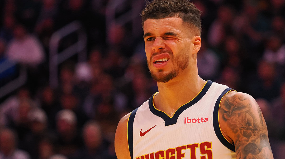 Denver Nuggets forward Michael Porter Jr. (1) squints after a play against the Golden State Warriors during the third quarter at Chase Center