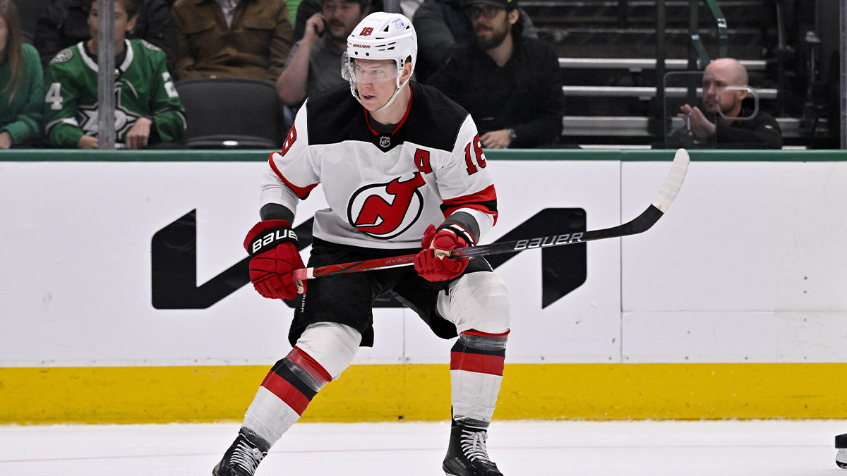 New Jersey Devils left wing Ondrej Palat (18) in action during the game between the Dallas Stars and the New Jersey Devils at the American Airlines Center