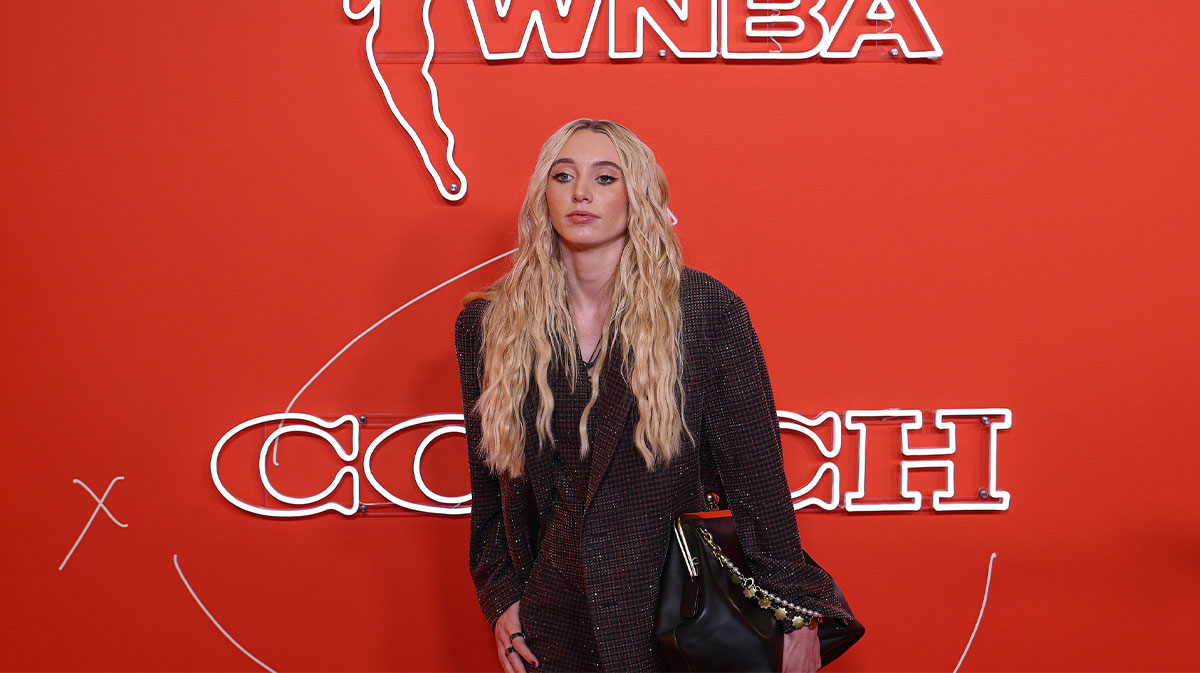 Paige Bueckers on the orange carpet before the 2025 WNBA Draft.