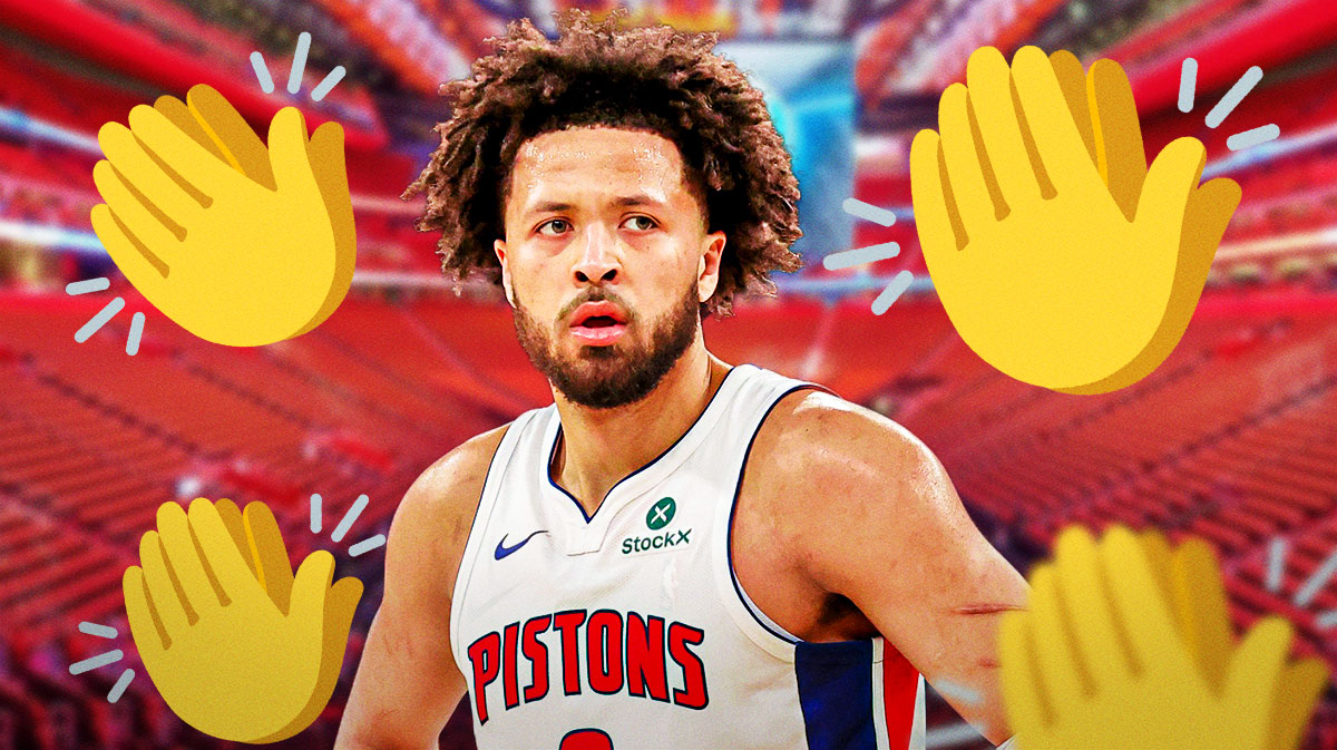 Pistons' Cade Cunningham at LCA with clapping emojis