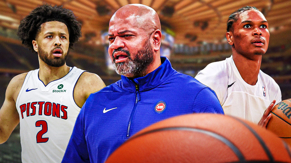 JB Bickerstaff, Ausar Thompson, Cade Cunningham at MSG Detroit Pistons