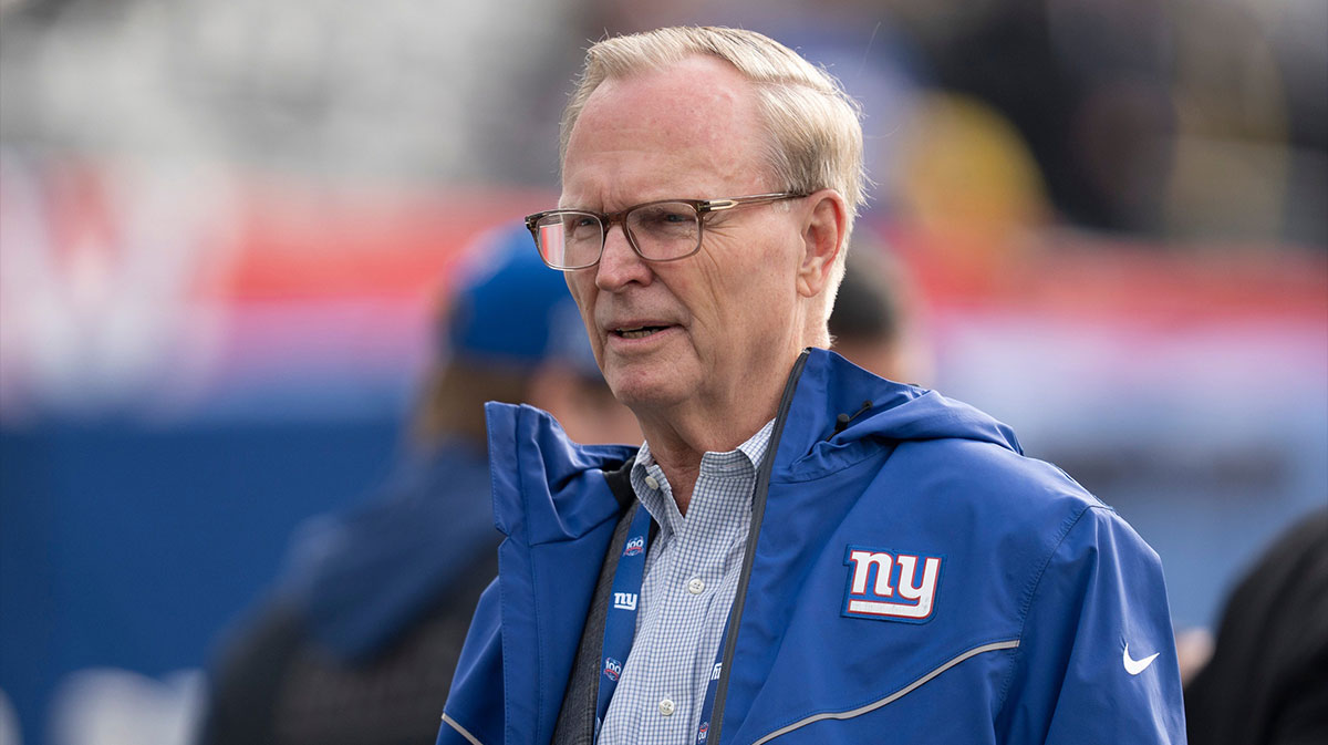 President and CEO John Mara stands on the sidelines during pregame of a game between New York Giants and Indianapolis Colts at MetLife Stadium on Sunday, Dec. 29, 2024.