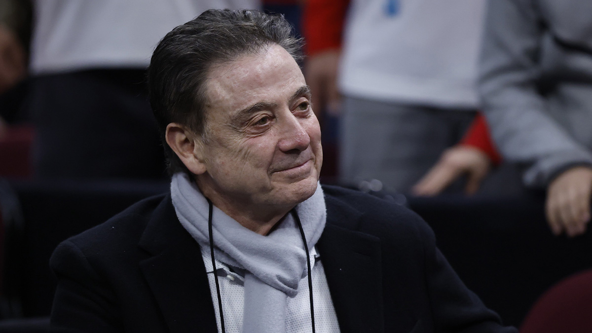 St. John's Red Storm head coach Rick Pitino watches the first half between the Michigan State Spartans and the New Mexico Lobos during the NCAA Tournament Second Round at Rocket Arena.