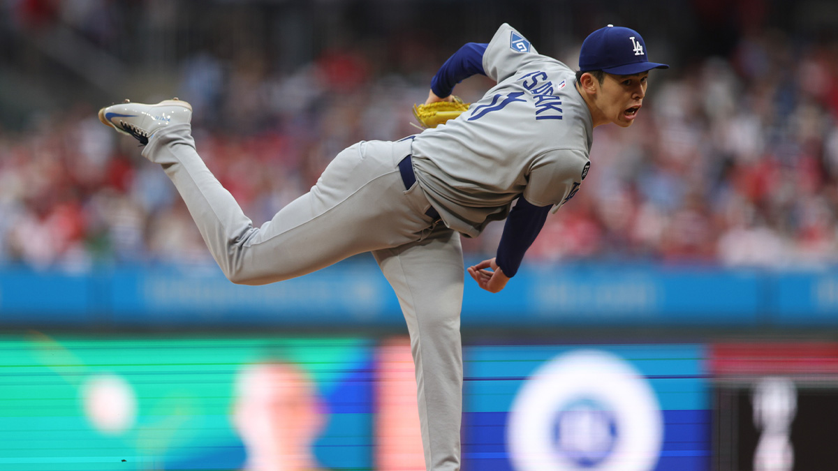 Los Angeles Dodgers pitcher Roki Sasaki (11) throws a pitch against the Philadelphia Phillies during the fourth inning at Citizens Bank Park. Mandatory Credit: Bill Streicher-Imagn Images
