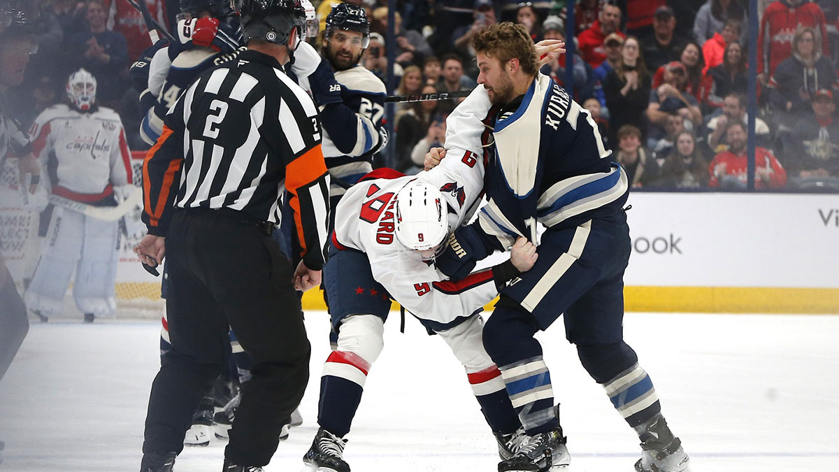 Huge hit on Ryan Leonard sparks chaotic Capitals-Blue Jackets brawl