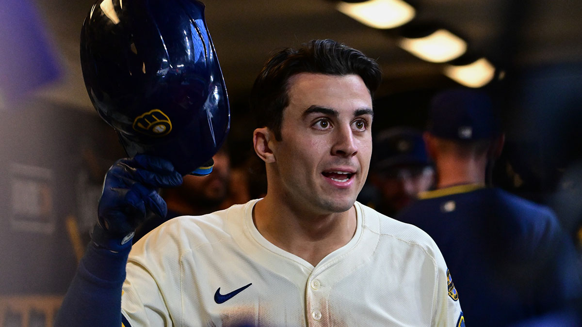 Milwaukee Brewers right fielder Sal Frelick (10) reacts after hitting a solo home run in the sixth inning against the Detroit Tigers at American Family Field.
