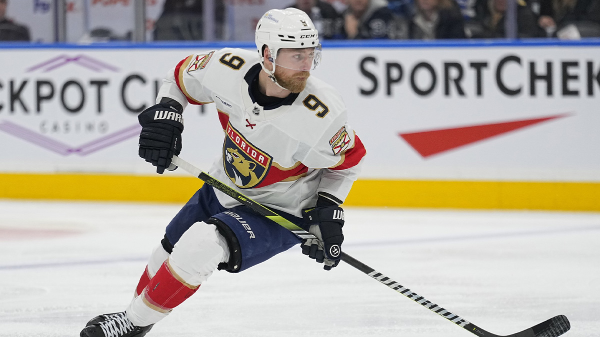 Florida Panthers forward Sam Bennett (9) skates against the Toronto Maple Leafs during the third period at Scotiabank Arena.