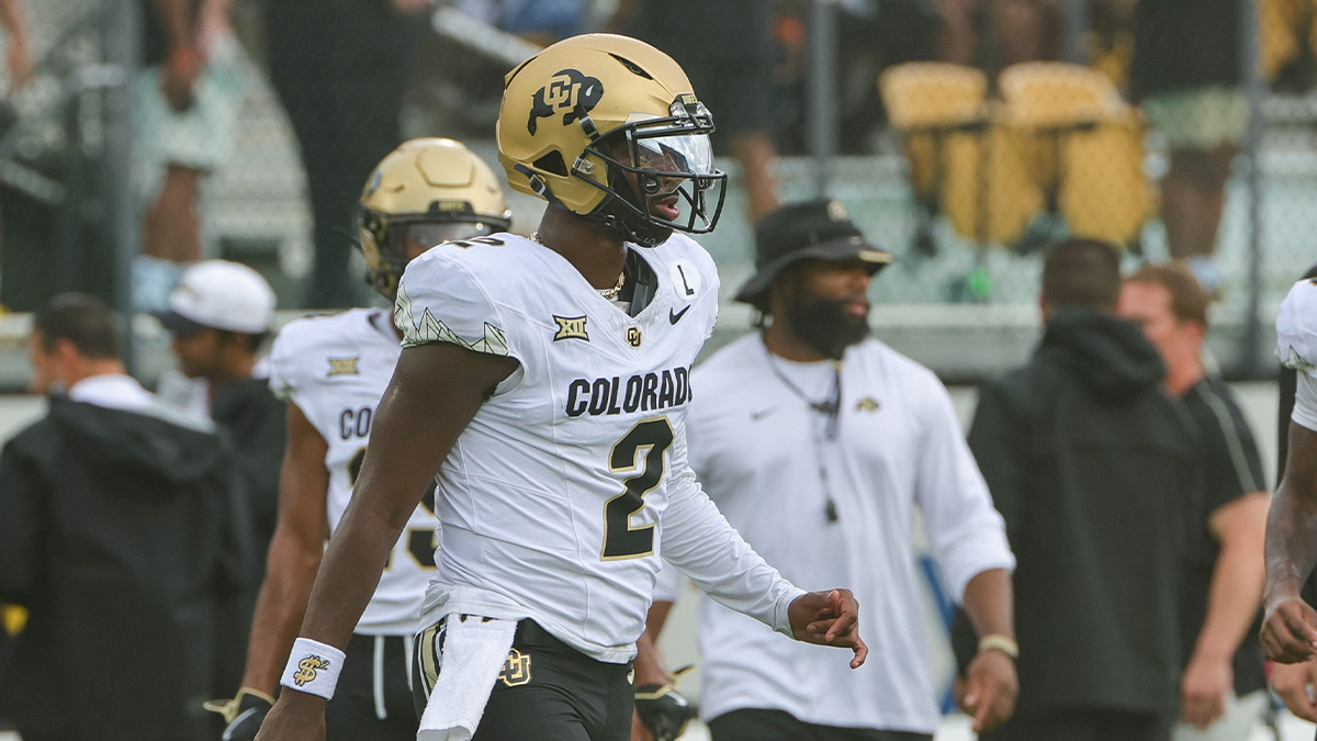 Colorado Buffaloes quarterback Shedeur Sanders (2) during warms up before the game against the UCF Knights at FBC Mortgage Stadium.