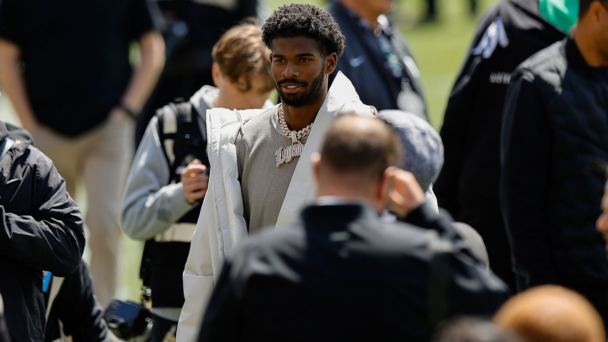 Colorado Buffaloes former player Shedeur Sanders before the spring game at Folsom Field.