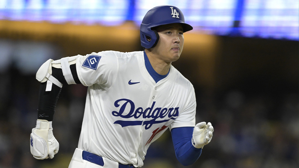 Los Angeles Dodgers designated hitter Shohei Ohtani (17) grounds out in the eighth inning against the Colorado Rockies at Dodger Stadium.