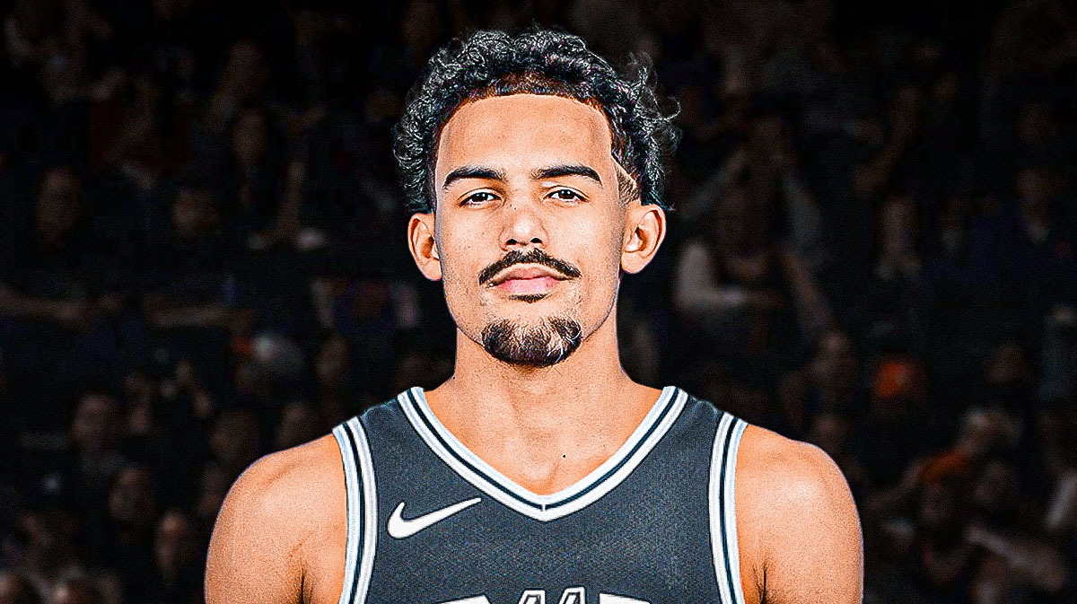 Trae Young photoshopped in Spurs jersey.