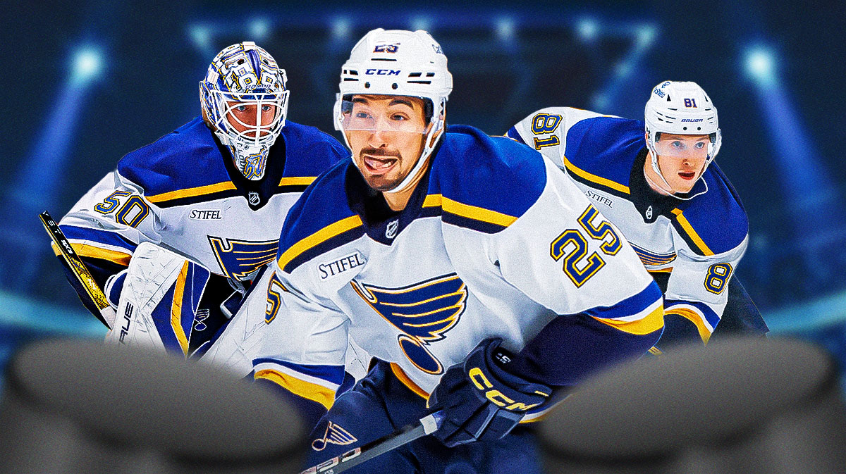 Jordan Kyrou, Dylan Holloway, and Jordan Binnington