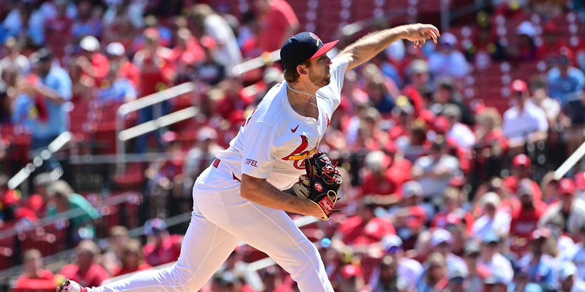 St. Louis Cardinals pitcher Matthew Liberatore (52) throws in the first inning against the Philadelphia Phillies at Busch Stadium.