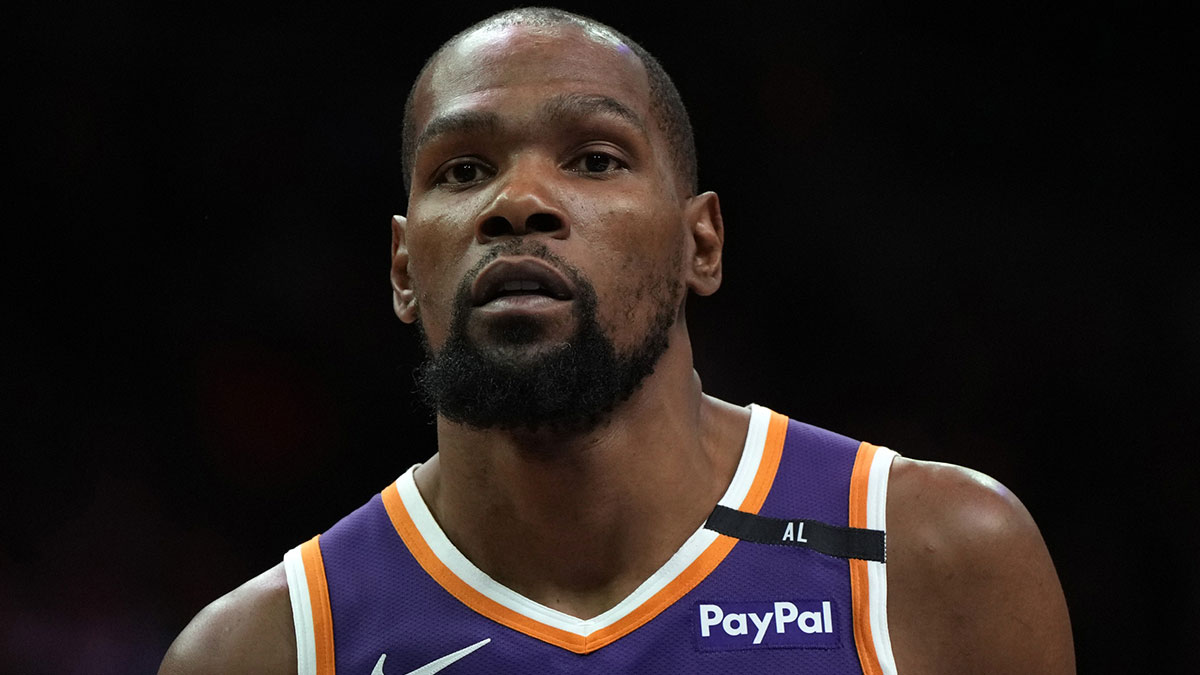 Suns forward Kevin Durant (35) looks on