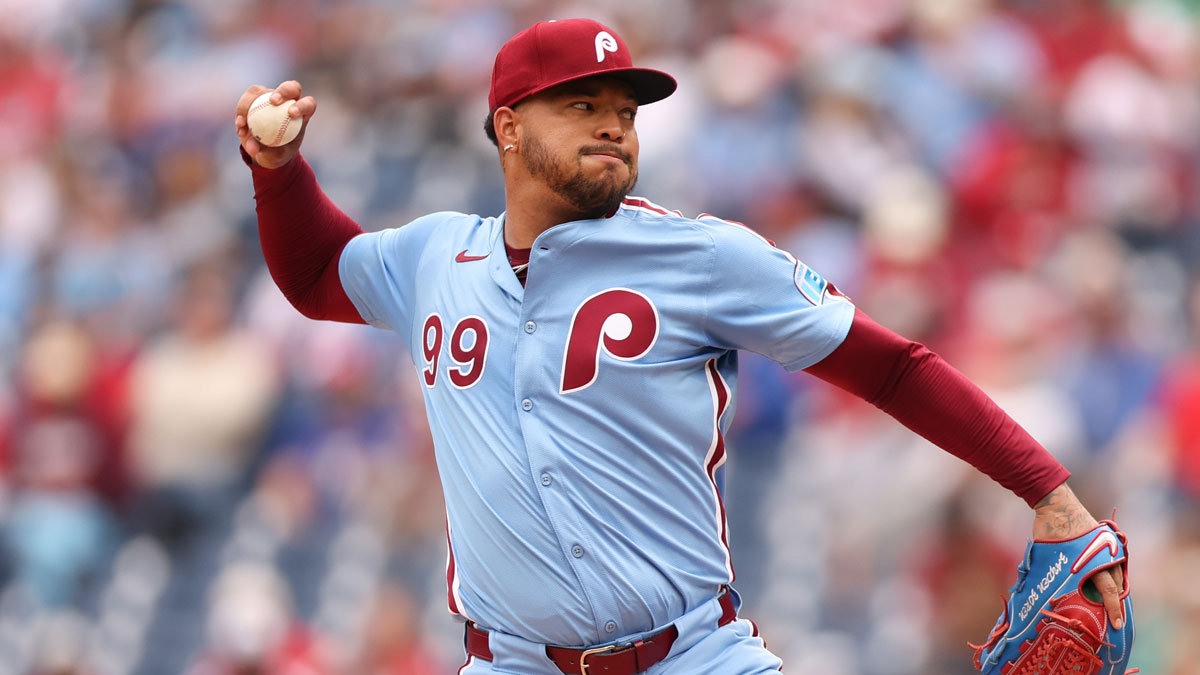 Philadelphia Phillies pitcher Taijuan Walker (99) throws a pitch against the Colorado Rockies during the first inning at Citizens Bank Park.