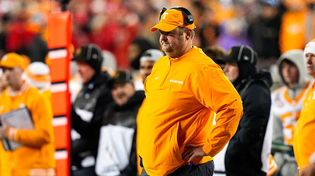 Tennessee Volunteers football coach Josh Heupel watches the game in the first half at Ohio Stadium on Saturday, Dec. 21, 2024 in Columbus, Ohio.