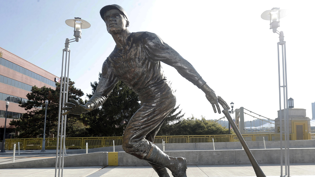 The statue of former Pittsburgh Pirates right fielder Roberto Clemente (21) outside of PNC Park. Major League Baseball celebrates Roberto Clemente Day on this day each year in memory of Clemente who died when the plane he was in carrying supplies to aid humanitarian efforts to those who suffered in a Nicaraguan earthquake crashed on New Years Eve 1973.