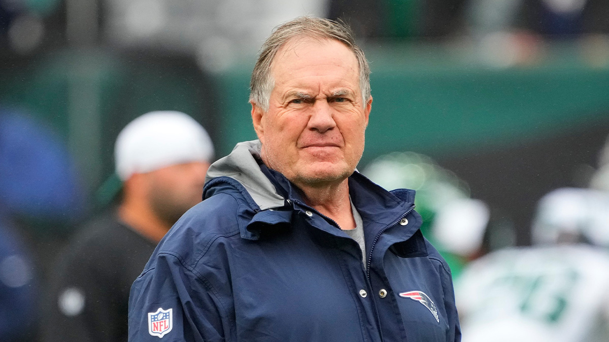 New England Patriots head coach Bill Belichick on the sidelines in 2023