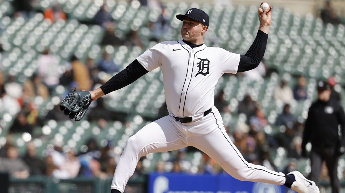Detroit Tigers pitcher Tarik Skubal (29) pitches in the fifth inning against the New York Yankees at Comerica Park.