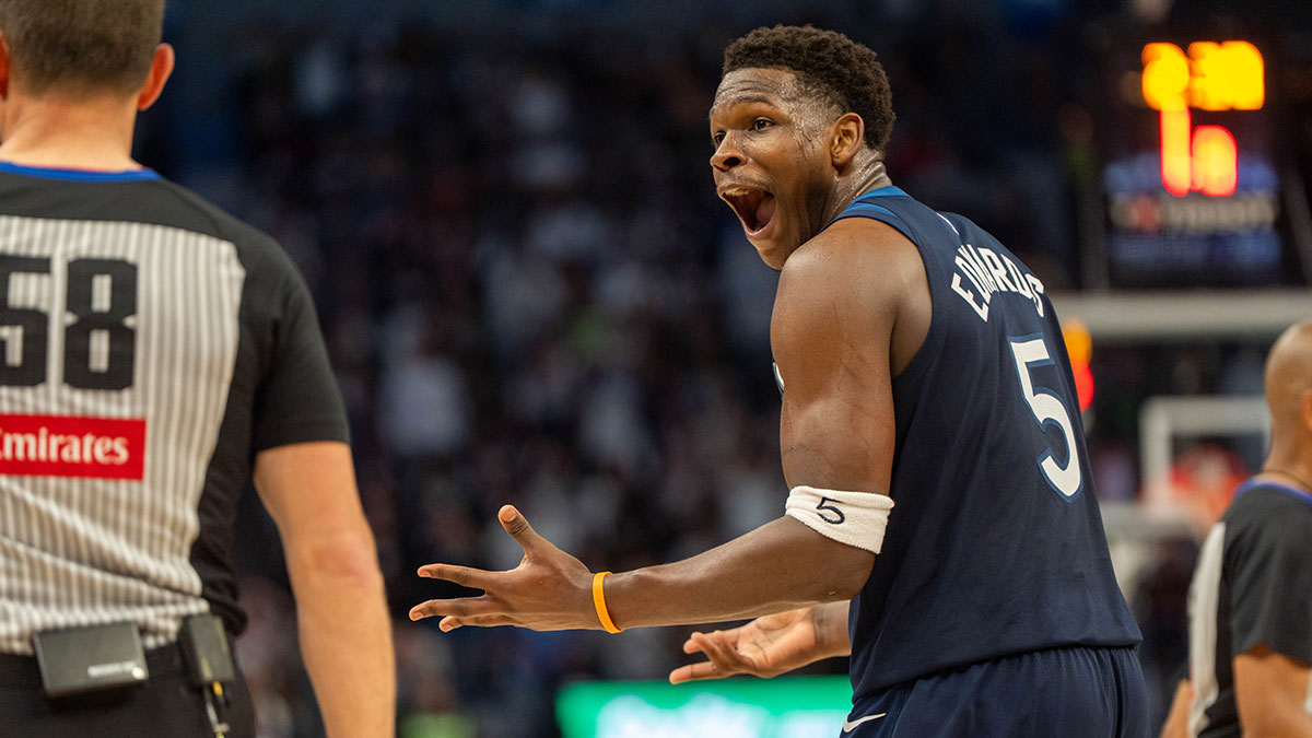 Timberwolves star Anthony Edwards’ blunt reaction to LeBron James’ foul after Game 4 vs. Lakers
