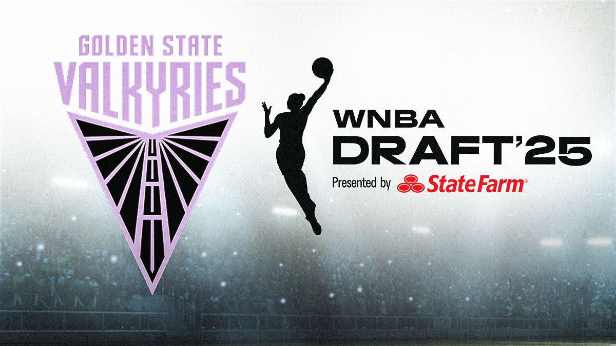 Just a Golden State Valkyries logo and a 2025 WNBA Draft logo