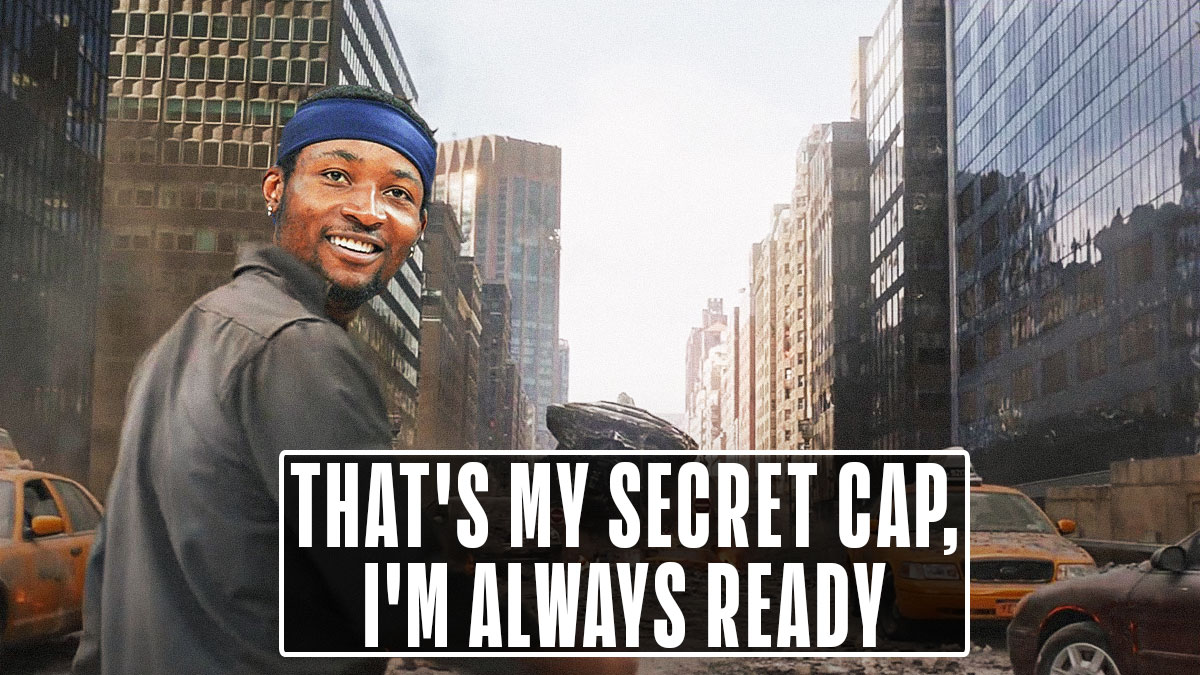 The Avengers/Hulk: "That's my secret Cap, I'm always angry" meme but with Jonathan Kuminga and instead of the word "angry" it's "That's my secret Cap, I'm always ready"