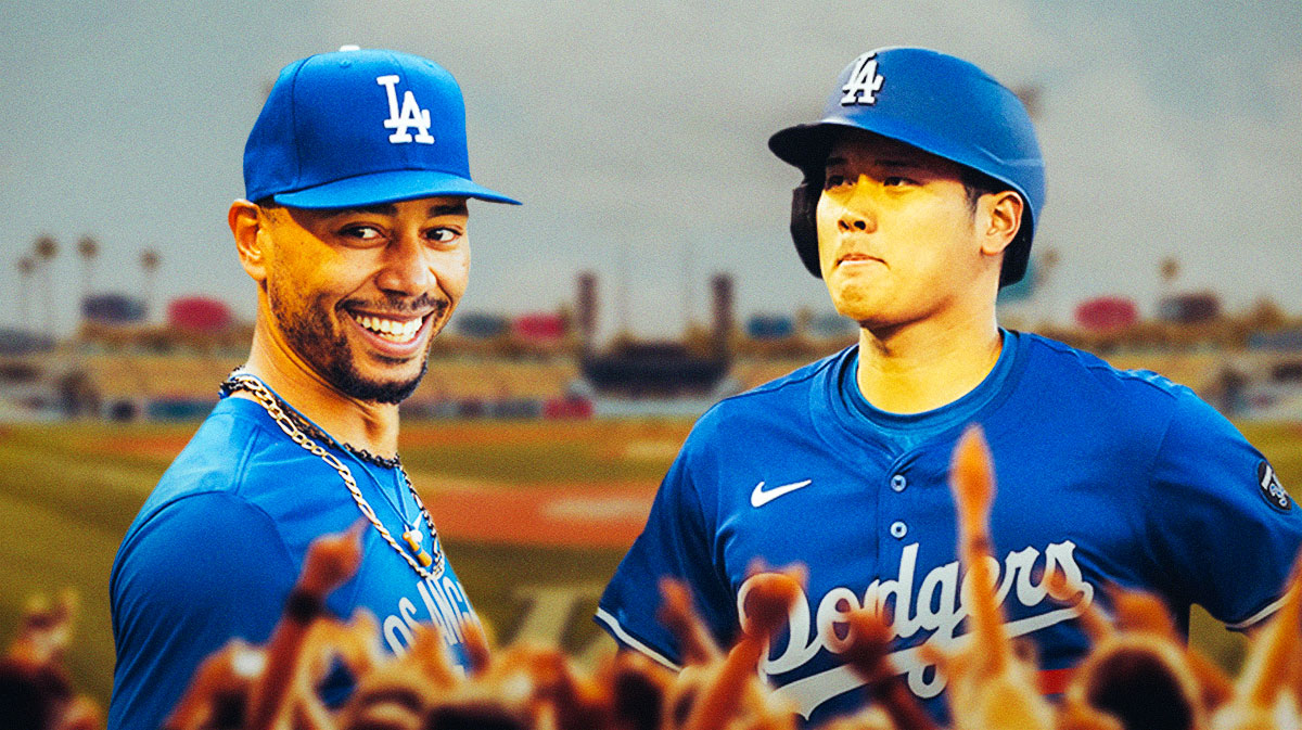 Los Angeles Dodgers players Mookie Betts and Shohei Ohtani