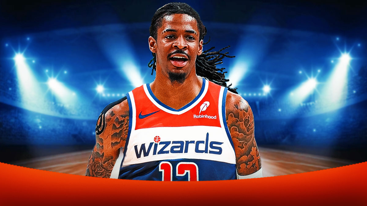 Ja Morant photoshopped in Wizard jersey.