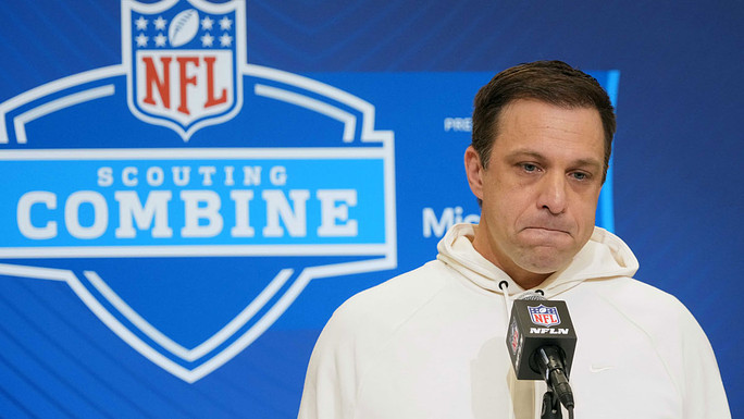 Kansas City Chiefs general manager Brett Veach speaks during the NFL Scouting Combine at the Indiana Convention Center.