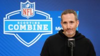 Philadelphia Eagles general manager Howie Roseman speaks during the NFL Scouting Combine at the Indiana Convention Center.