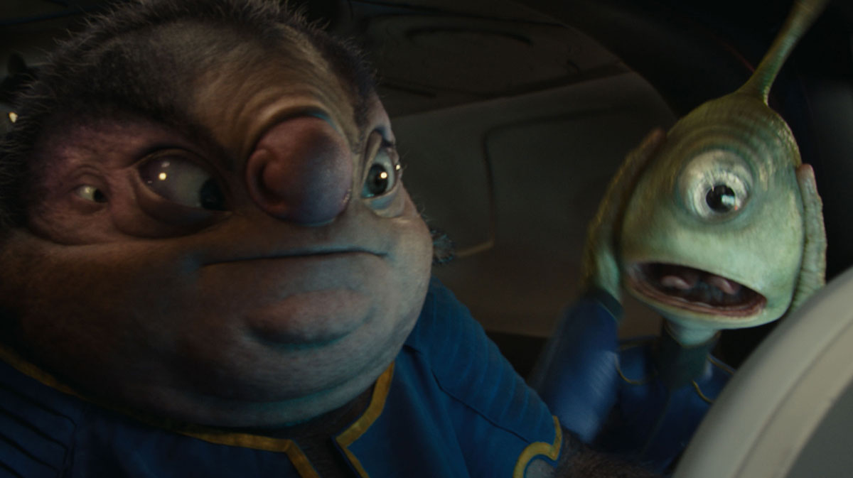 Zach Galifianakis and Billy Magnussen's characters Dr. Jumba Jookiba and Agent Peakley.