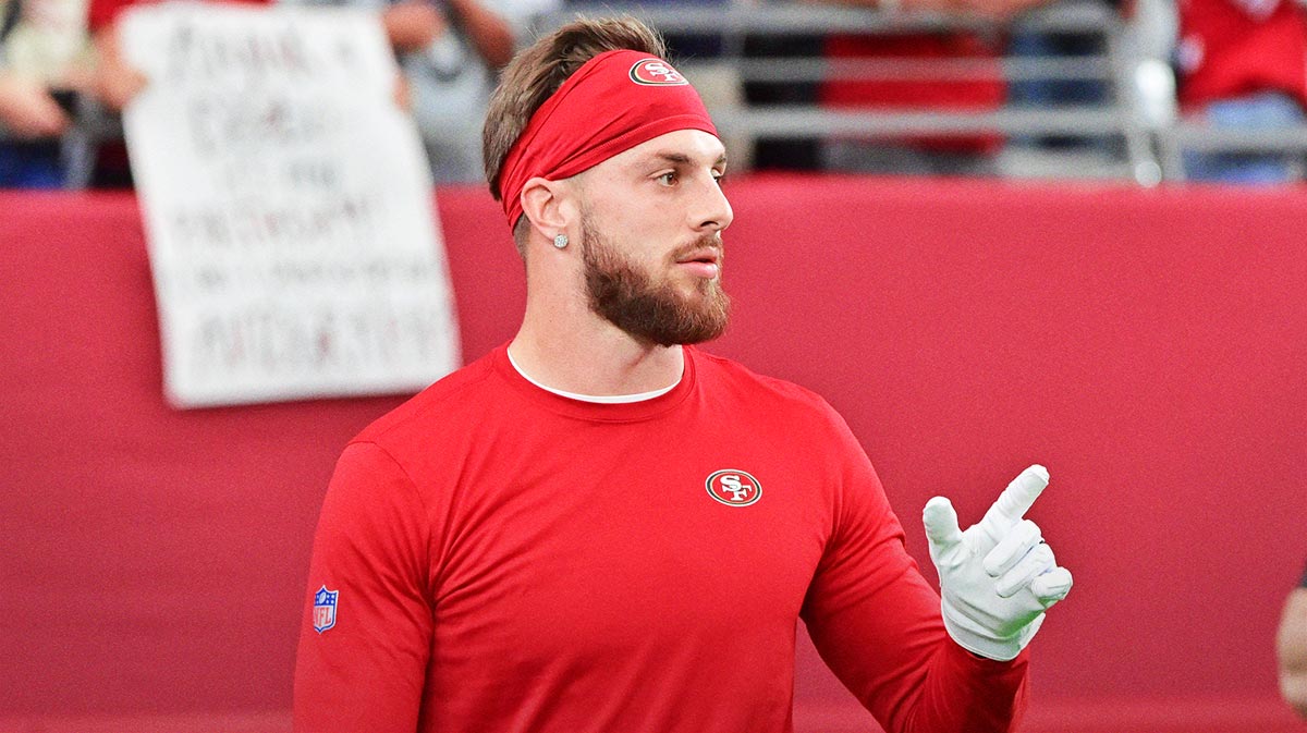 San Francisco 49ers wide receiver Ricky Pearsall (14) looks on prior to the game against the Arizona Cardinals at State Farm Stadium.