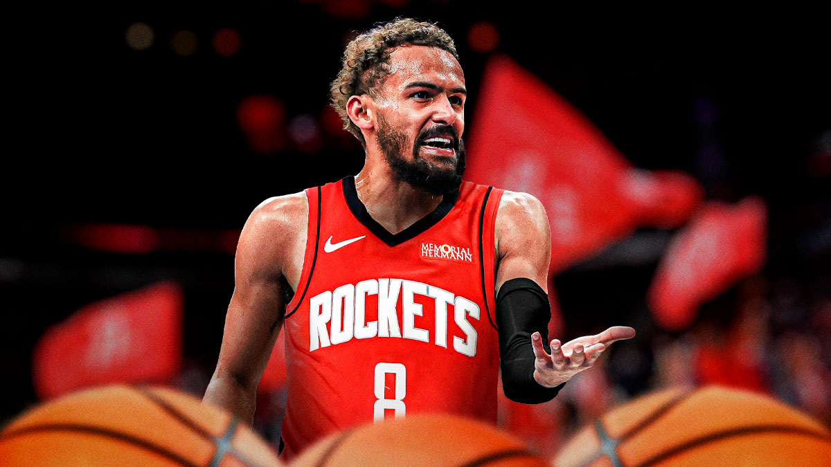 Trae Young photoshopped in Rockets jersey