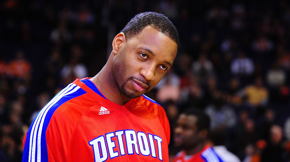 Detroit Pistons guard (1) Tracy McGrady prior to the game against the Phoenix Suns at the US Airways Center.