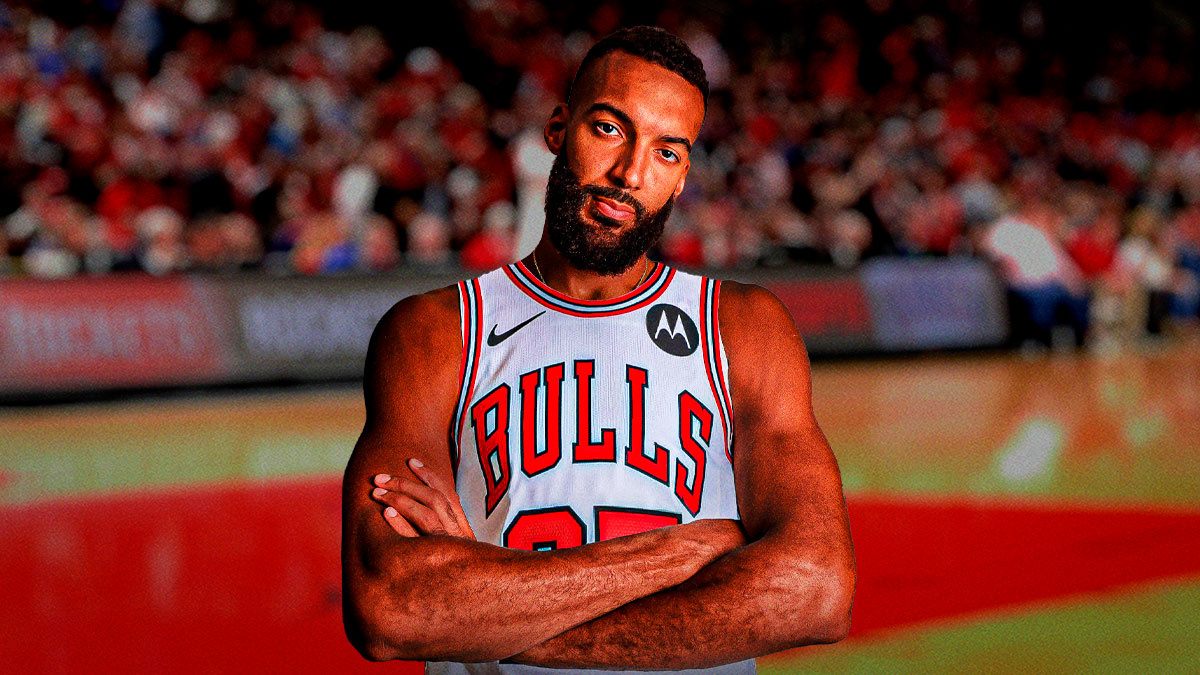 Rudy Gobert photoshopped in a Bulls jersey