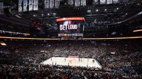 May 13, 2023; Toronto, Ontario, Canada; A general view of Scotiabank Arena during the first half of the first ever WNBA game in Canada between Chicago Sky and Minnesota Lynx. Mandatory Credit: John E. Sokolowski-Imagn Images
