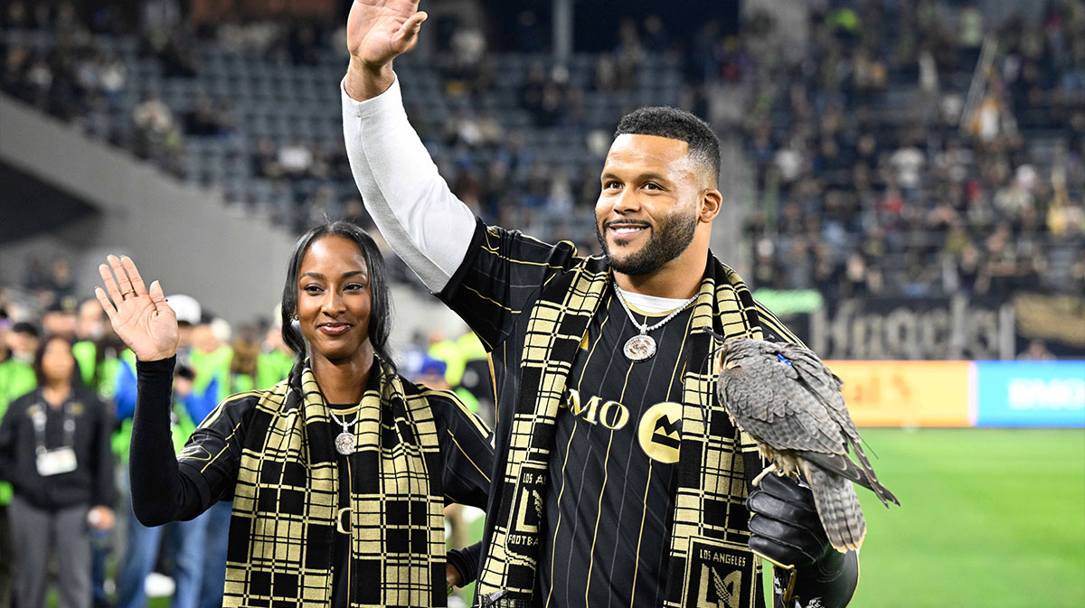 Rams legend Aaron Donald, who got a five-year restraining order against his stalker, Janelle Anwar, before Los Angeles FC match.