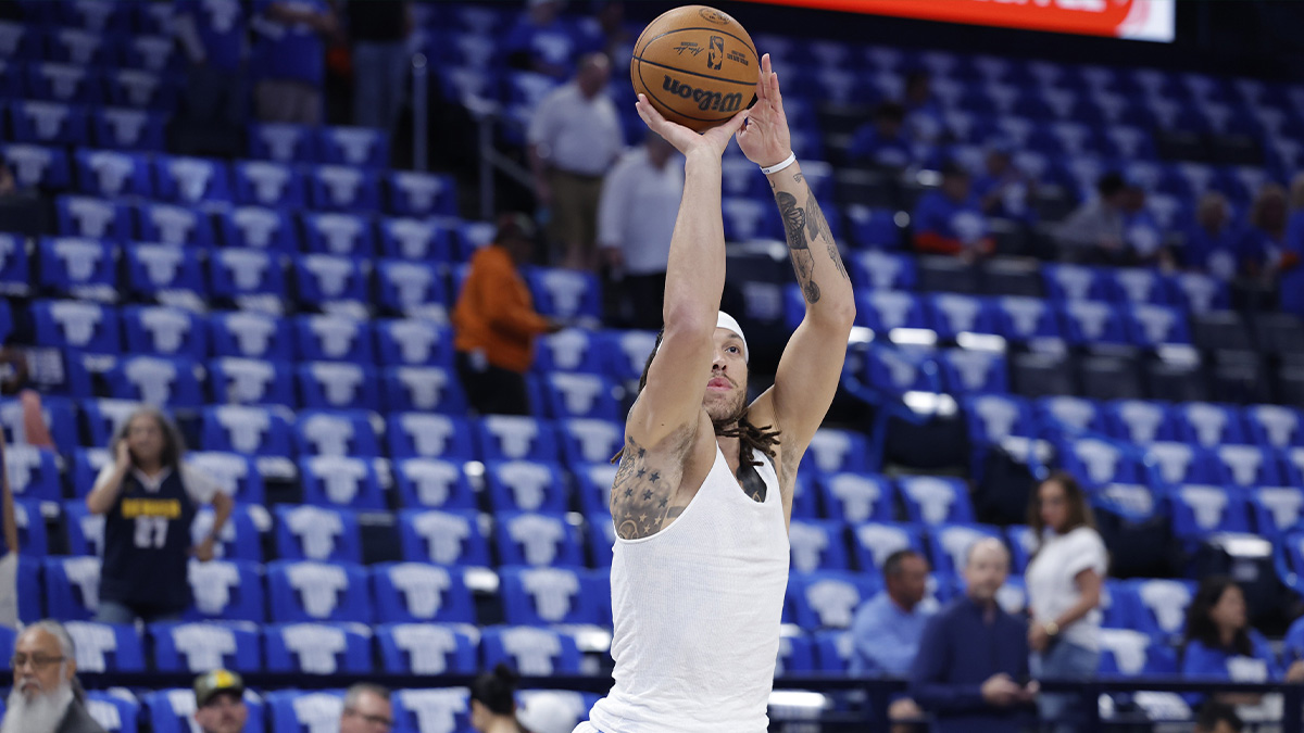 Denver Nuggets forward Aaron Gordon (32) warms up before the start of game seven of the second round against the Oklahoma City Thunder for the 2025 NBA Playoffs at Paycom Center.