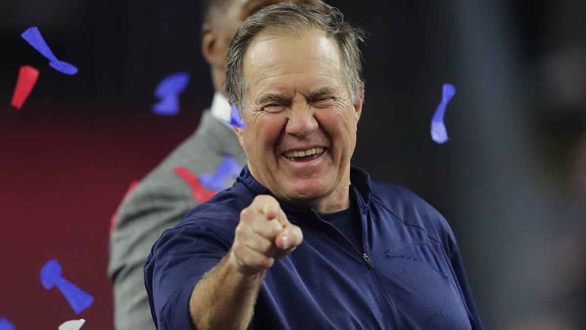 Feb 5, 2017; Houston, TX, USA; New England Patriots head coach Bill Belichick reacts after defeating the Atlanta Falcons during Super Bowl LI at NRG Stadium. The Patriots won 34-28.